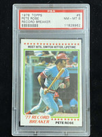 1978 Topps #5 Pete Rose Reds PSA 8 NM-Mint Record Breaker