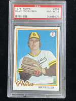 1978 Topps #594 Dave Freisleben Padres PSA 8 NM-Mint