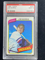1980 Topps #333 Jim Norris Indians PSA 9 Mint