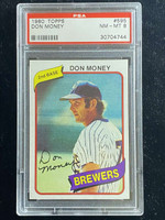1980 Topps #595 Don Money Brewers PSA 8 NM-Mint