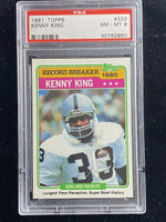 1981 Topps #333 Kenny King Raiders PSA 8 NM-Mint Record Breaker