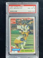 1981 Topps Coca-Cola Coke #1 Rolf Benirschke Chargers PSA 8 NM-Mint