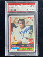 1981 Topps Coca-Cola Coke #11 Kellen Winslow Chargers PSA 8 NM-Mint