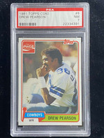1981 Topps Coca-Cola Coke #8 Drew Pearson Cowboys PSA 7 Near Mint All Star