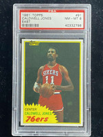 1981-82 Topps East #91 Caldwell Jones 76ers PSA 8 NM-Mint