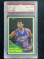 1981-82 Topps Mid-West #83 John Long Pistons PSA 8 NM-Mint