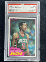 1981-82 Topps Mid-West #97 Junior Bridgeman Bucks PSA 9oc Mint