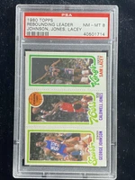 1980-81 Topps  Johnson Jones Lacey Rebounding Leader PSA 8 NM-Mint