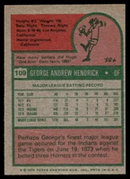 1975 Topps Mini #109 George Hendrick Near Mint  ID: 527165