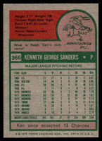 1975 Topps Mini #366 Ken Sanders Near Mint+  ID: 527413