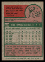 1975 Topps Mini #372 John D'Acquisto Near Mint+  ID: 527418