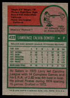 1975 Topps Mini #433 Larry Demery Near Mint RC Rookie  ID: 527478
