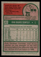 1975 Topps Mini #451 Rick Dempsey Near Mint+  ID: 527495