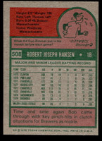 1975 Topps Mini #508 Bob Hansen Near Mint RC Rookie  ID: 527861