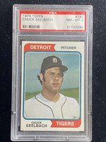 1974 Topps #292 Chuck Seelbach Tigers PSA 8 NM-Mint