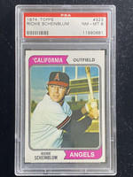 1974 Topps #323 Richie Scheinblum Angels PSA 8 NM-Mint
