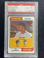 1974 Topps #521 Ken Aspromonte Indians PSA 8oc NM-Mint Manager Coaches