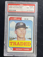 1974 Topps Traded #428T Gary Sutherland Tigers PSA 8 NM-Mint
