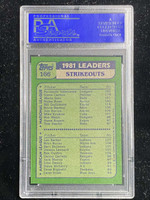 1982 Topps #166 Fernando Valenzuela Strikeout Leaders PSA 8 NM-Mint Len Barker