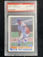 1982 Topps #643 Pete Vuckovich Brewers PSA 8 NM-Mint