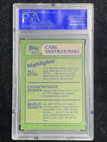 1982 Topps 651 Carl Yastrzemski Red Sox PSA 8 NM-Mint In Action