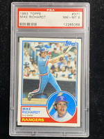 1983 Topps #371 Mike Richardt Rangers PSA 8 NM-Mint