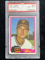 1981 Topps #538 Tom Griffin Giants PSA 8 NM-Mint