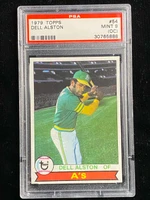1979 Topps #54 Dell Alston A's PSA 9oc Mint
