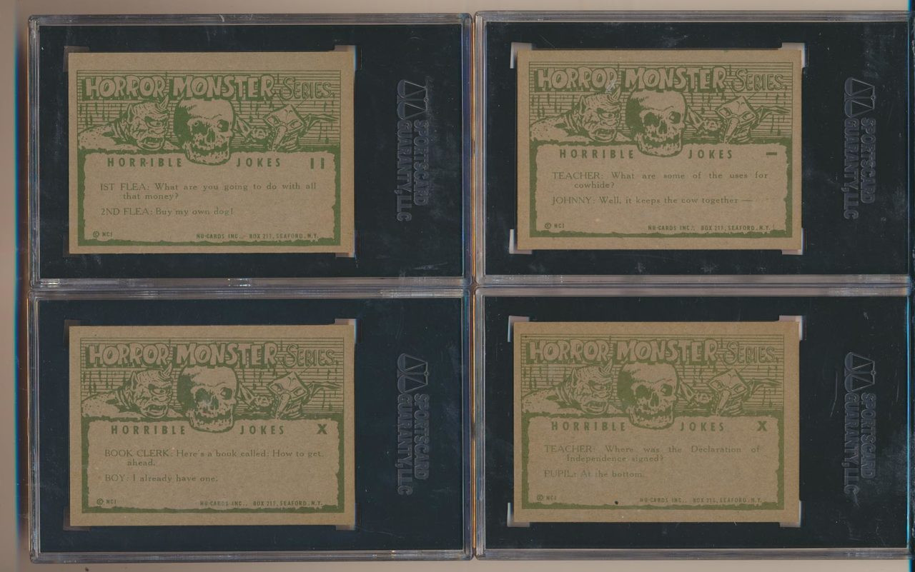 1961 Nu-Cards Horror Monster Series Orange Set 80 SGC Graded GPA