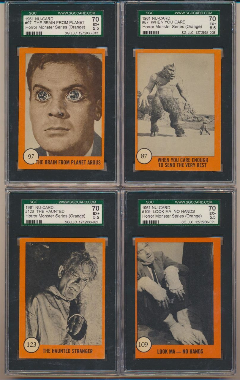 1961 Nu-Cards Horror Monster Series Orange Set 80 SGC Graded GPA