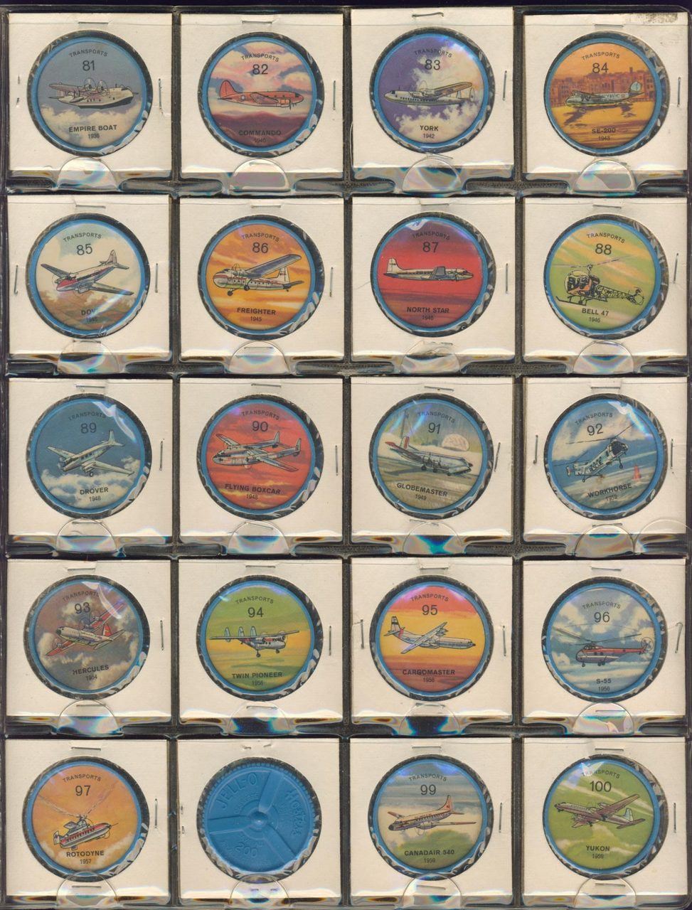 1962 JELLO-HOSTESS HISTORY OF AVIATION COINS SET (200