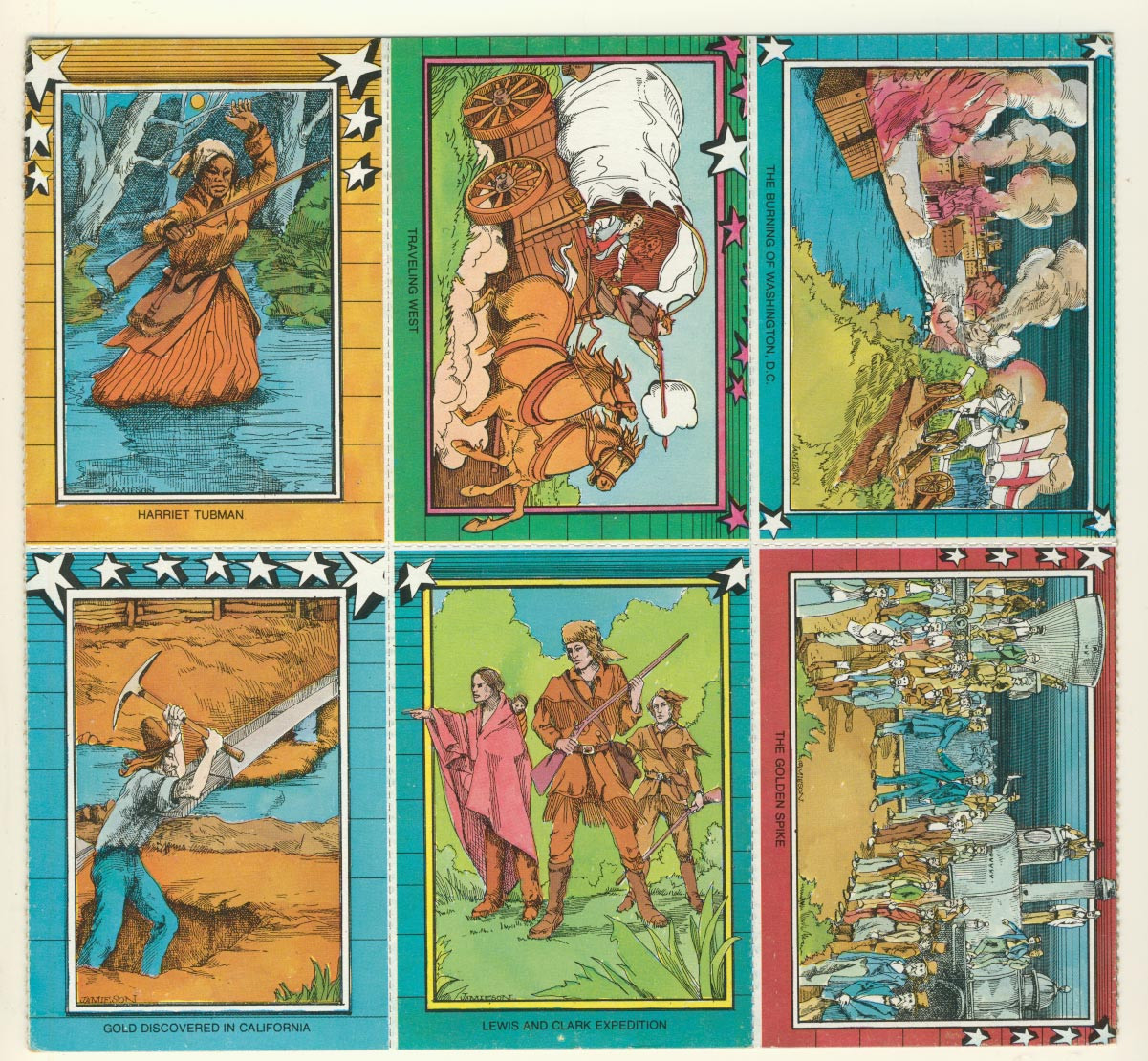 1976 Scholatic Magazine An American History Trading Cards (2) (6) Cards