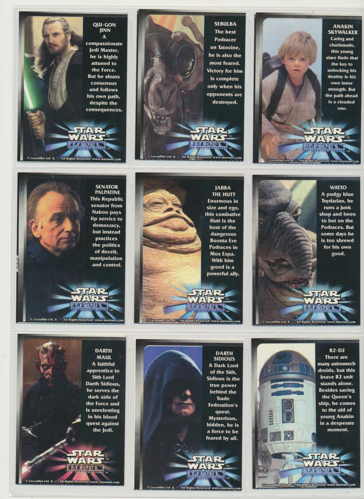 1999 Star Wars Episode 1 Promotion Set PEPSI Set 24 Tab Removed