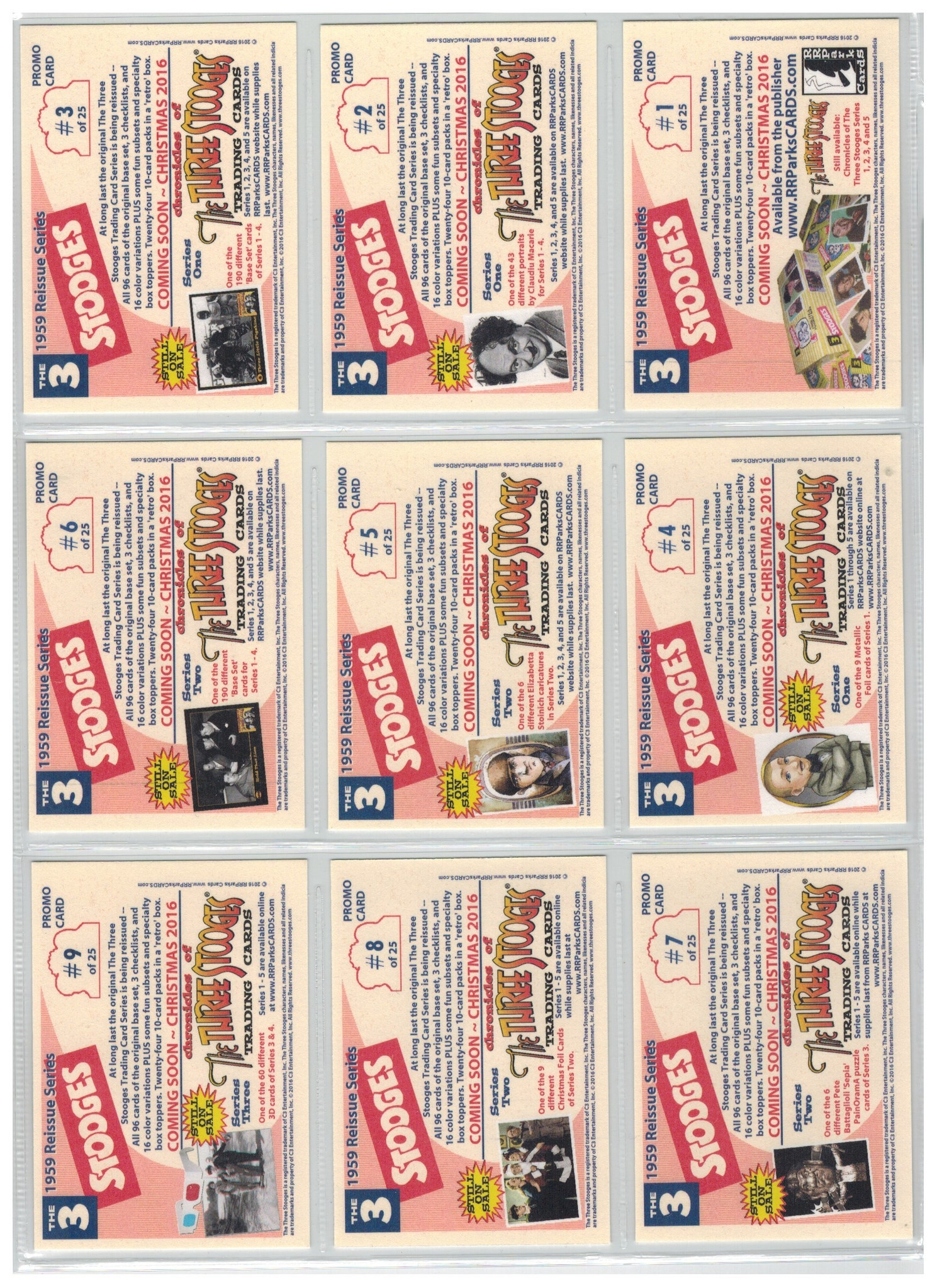 2016 RR Parks The Three Stooges Promo Set 25/5 #*