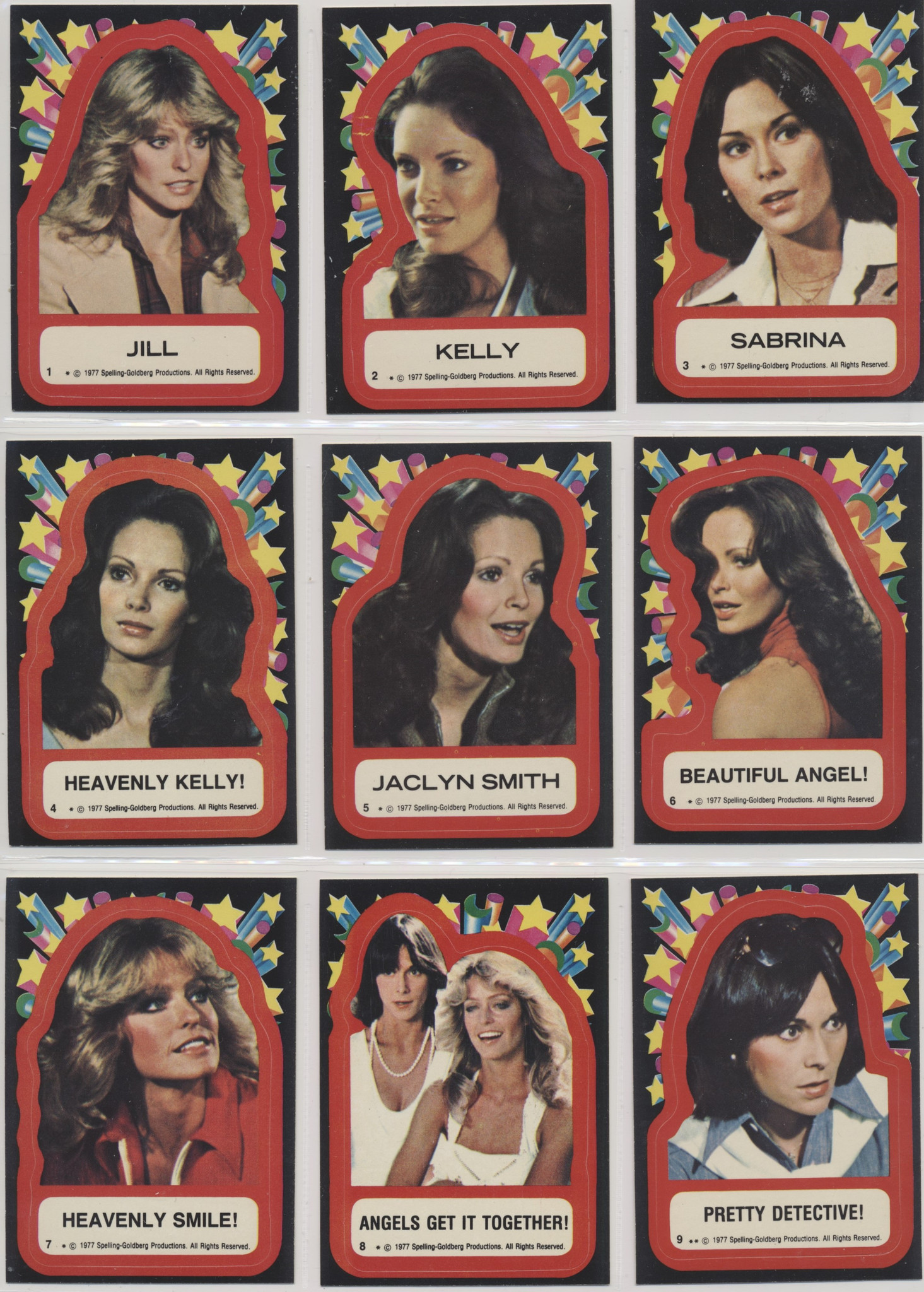 ちゃーりー① 1977/78 Topps Charlie Angels Series 1 Sticker Set 11 #*