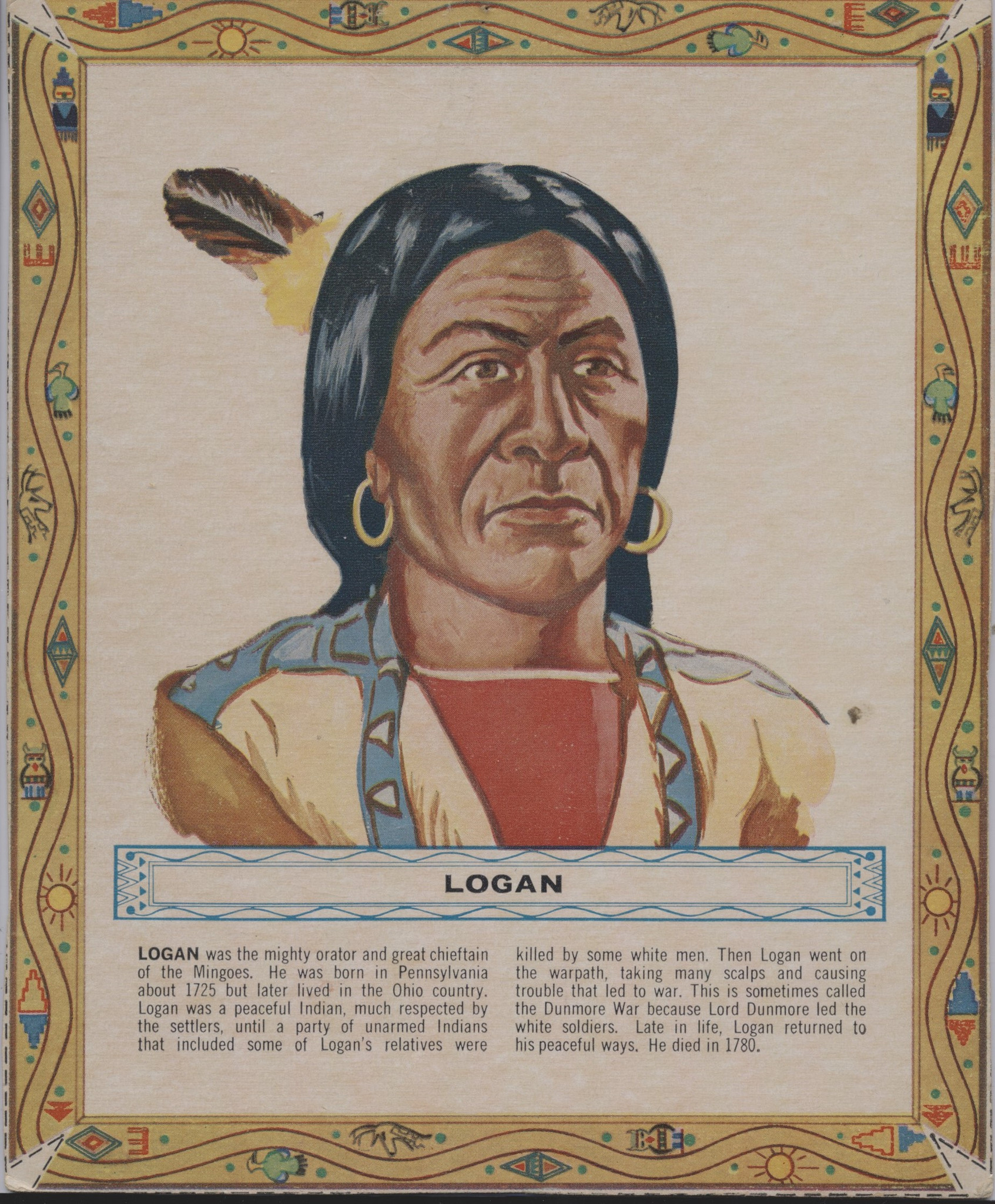 1963 F2737b Famous Indians Chiefs Portraits Logan *sku35846