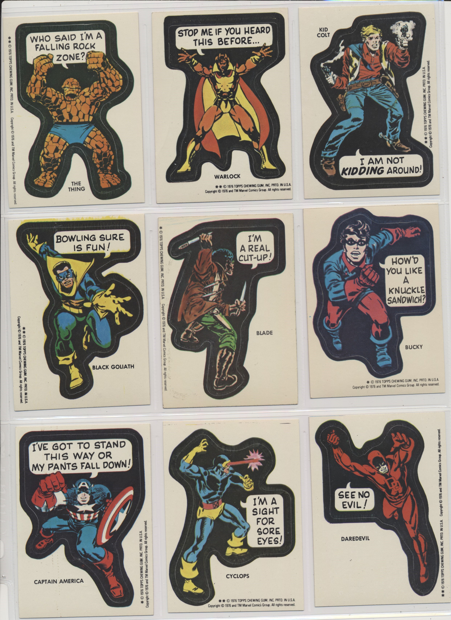 1975 Topps Marvel Super Heroes Stickers 34/40With 9 Card Puzzle