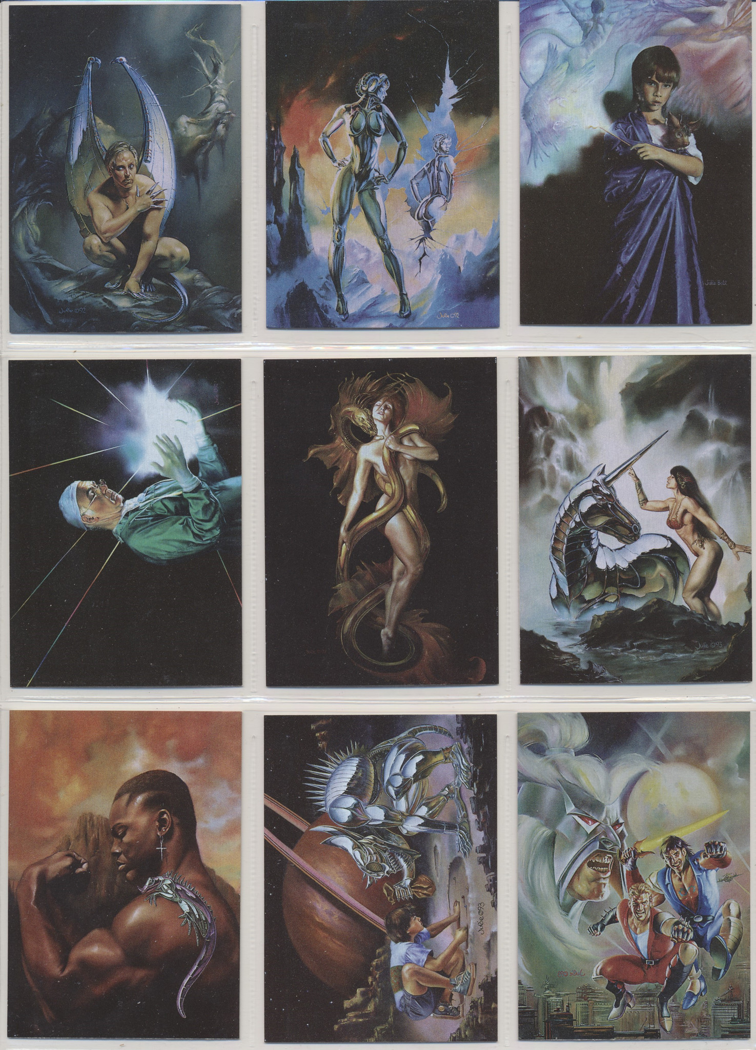 1994 Cardz Julie Bell Fantasy Art Base Set 45 + Checklist