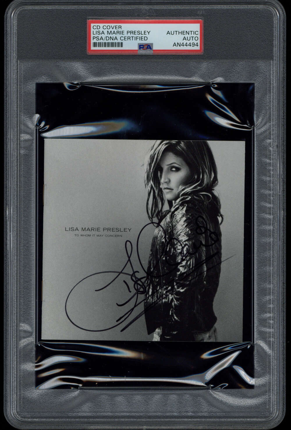 Lisa Marie Presley CD Cover To Whom it May Concern PSA/DNA Signed