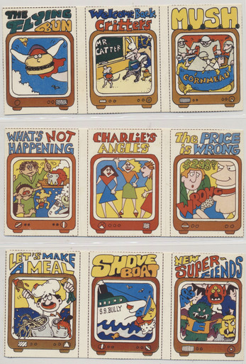 1978 Hostess Wacky TV Show Uncut 3-card Panel Sheet Partial Set 36