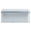 LARGE SILVER RECTANGULAR TIN WITH WINDOW LID