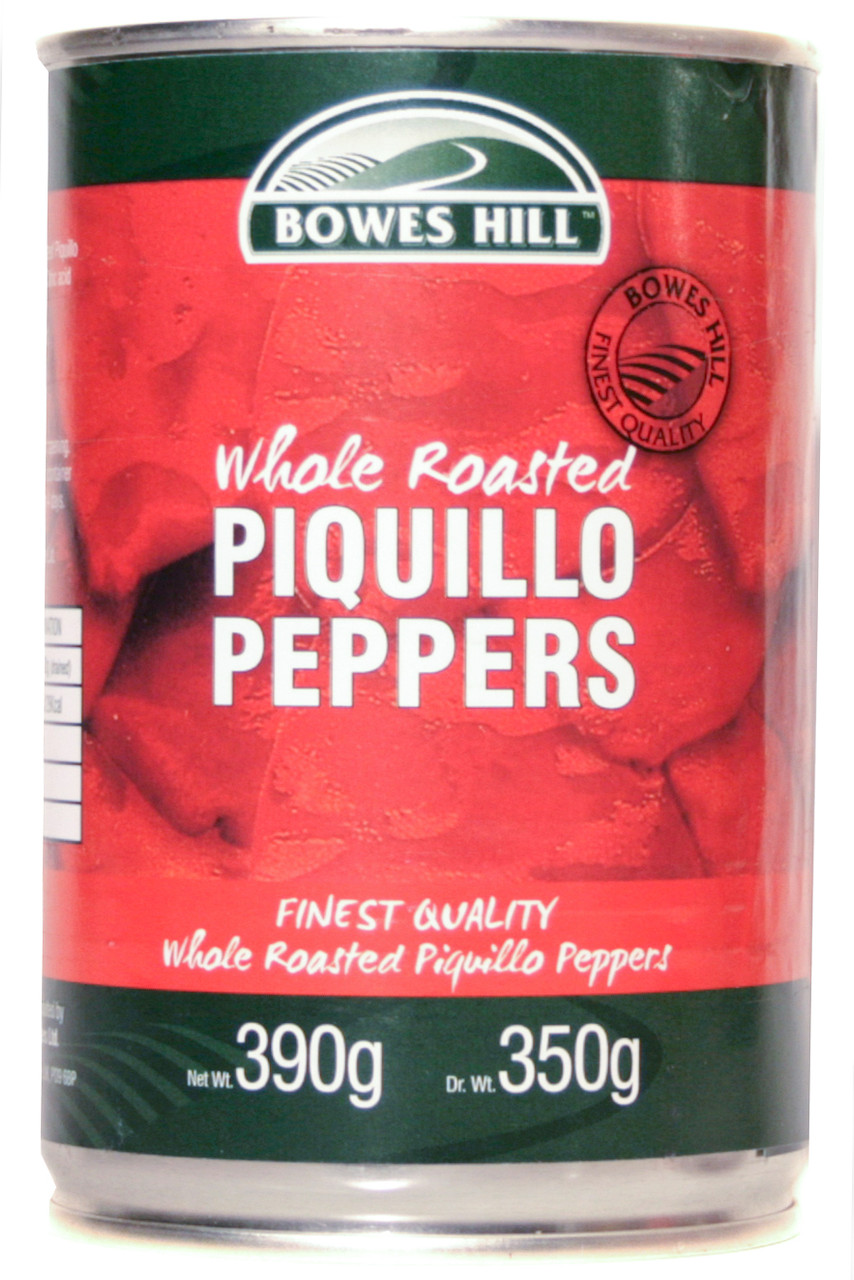 BOWES HILL WHOLE PIQUILLO PEPPERS 390G