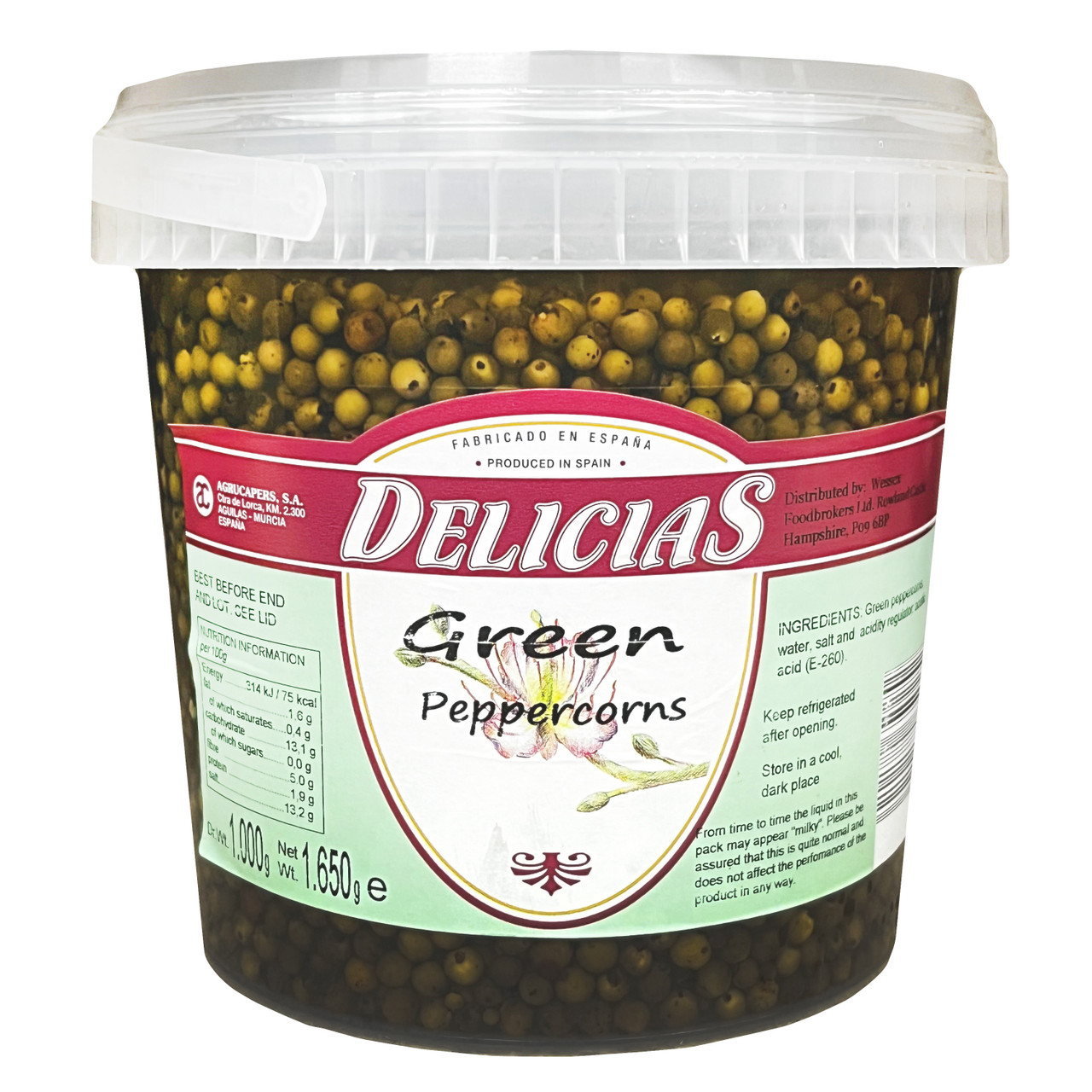 DELICIAS GREEN PEPPERCORNS 1.65KG Infusions Limited