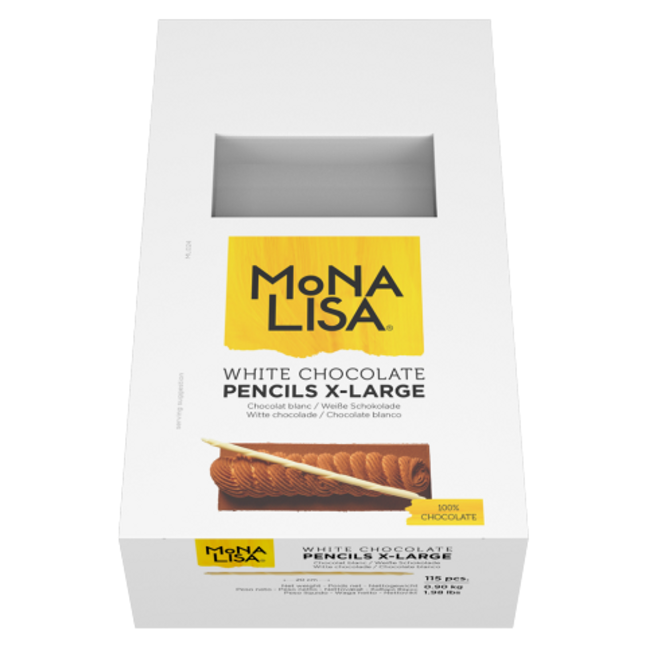 MONA LISA - CHOCOLATE PENCIL X-LARGE (WHITE) - 115pc x 20cm - 900g