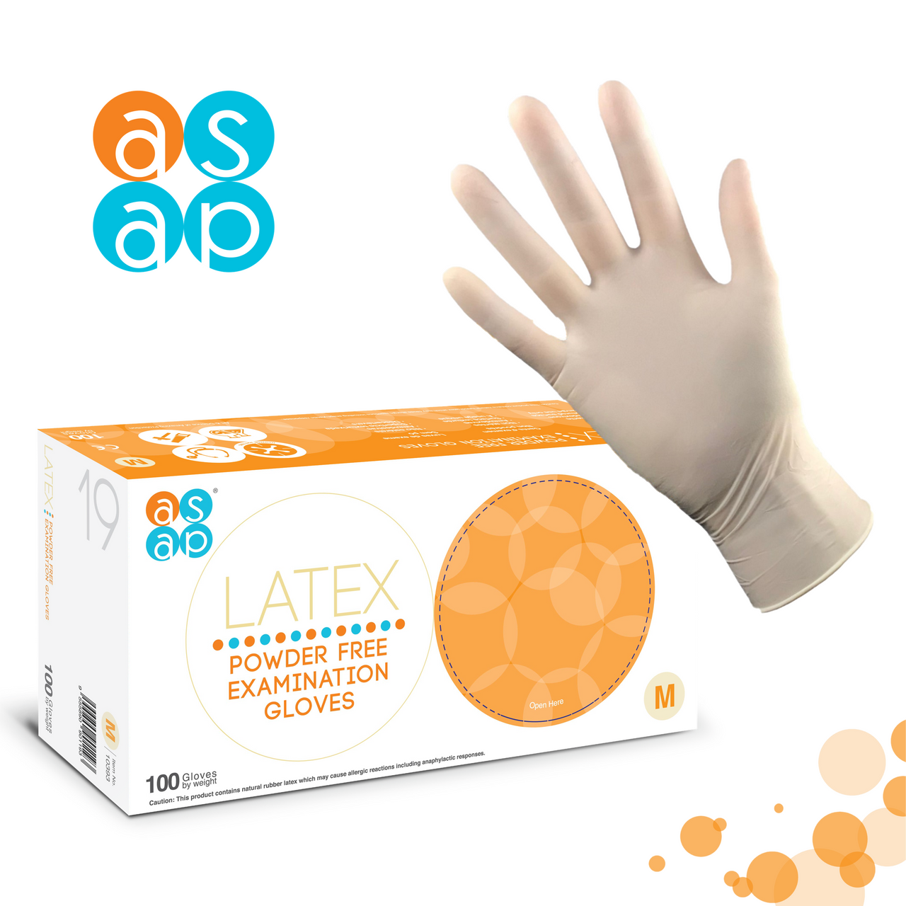 ASAP - LATEX NATURAL GLOVES x 100