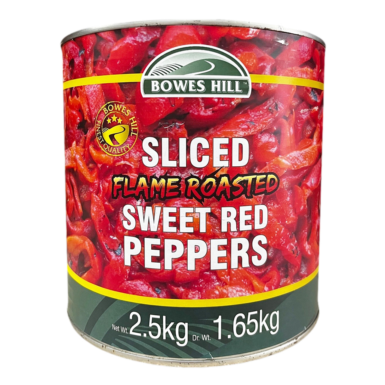 BOWES HILL - SLICED FLAME ROASTED SWEET RED PEPPERS - 2.5KG