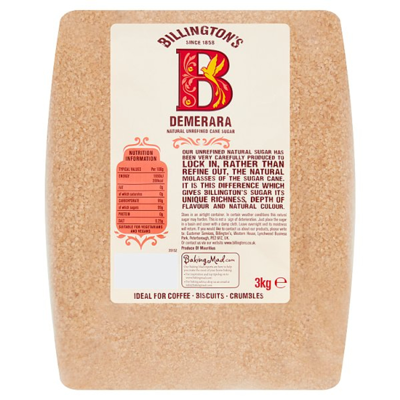 BILLINGTONS - DEMERARA SUGAR - 3KG 