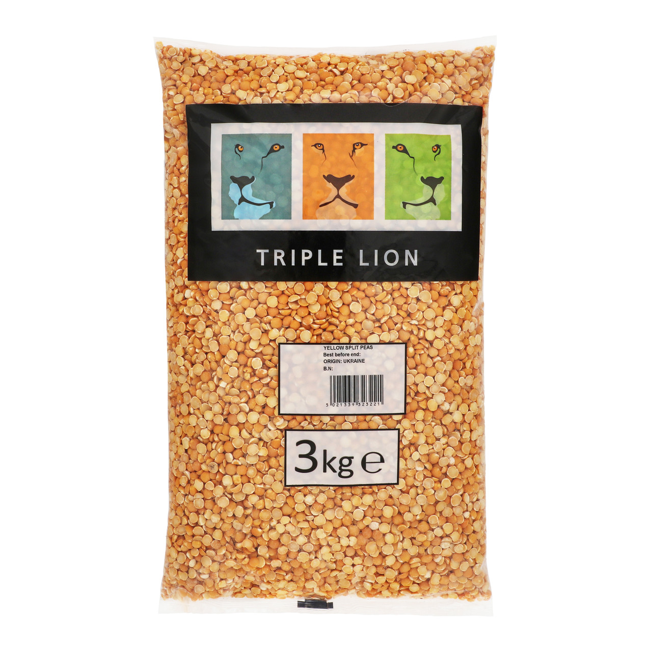 TRIPLE LION - YELLOW SPLIT PEAS - 3KG