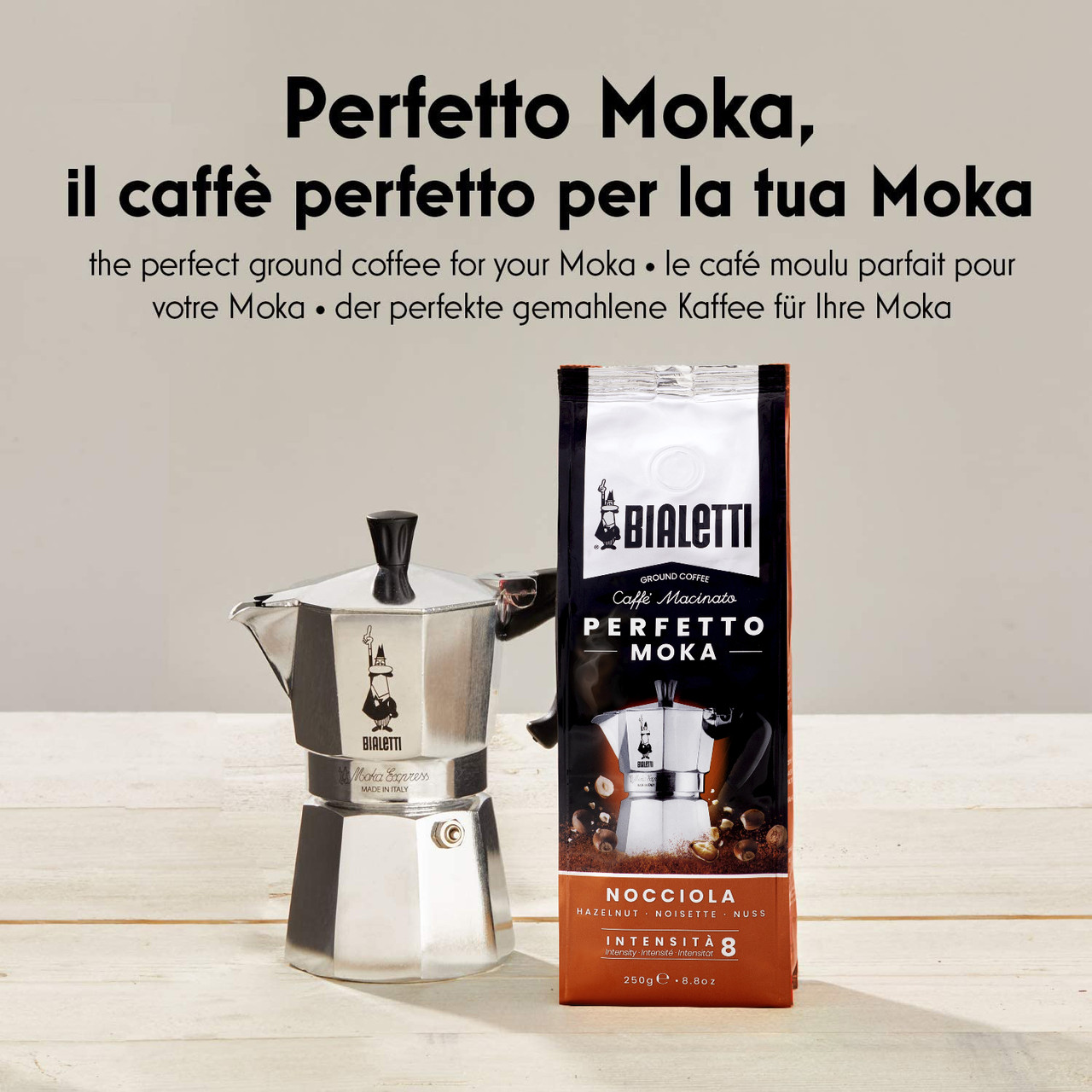 Perfetto Moka Hazelnut Ground Coffee 250g
