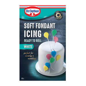 Dr Oetker Ready to Roll White Soft Fondant Icing 1kg smooth and pliable. Perfect for cake covering, moulding decorations and creative baking. Dr Oetker Ready to Roll White Soft Fondant Icing 1kg smooth and pliable. Perfect for cake covering, moulding decorations and creative baking.